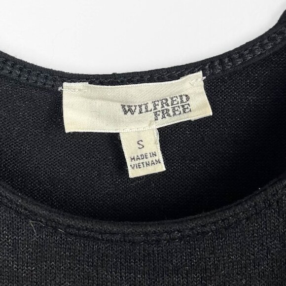 Aritzia Wilfred Free Women's Small Black Fine Knit Tank Top Long Side Split - Picture 3 of 4